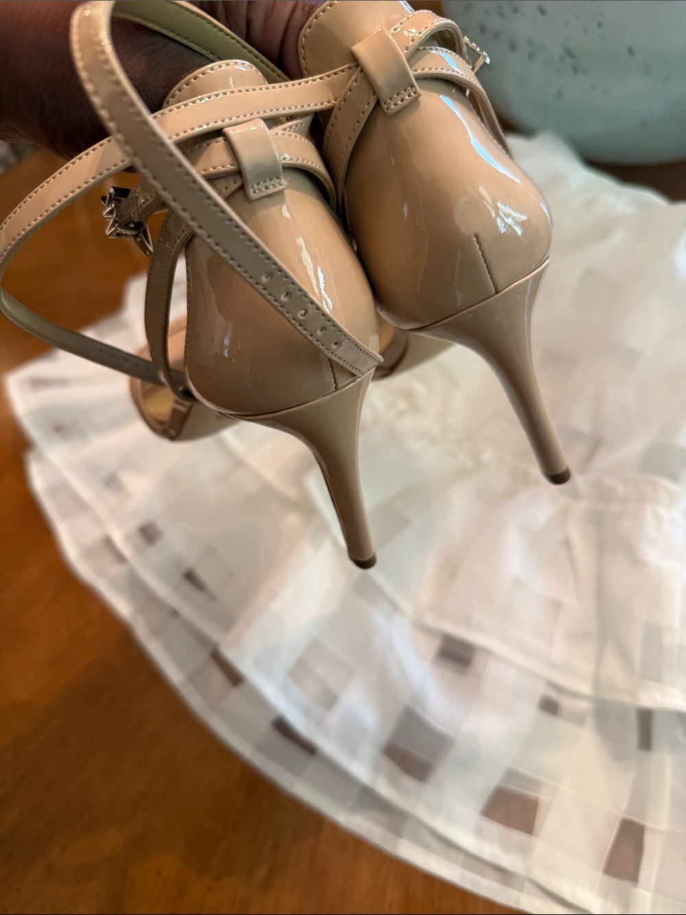 MICHAEL Michael Kors Patent Nude/Tan Strappy Heels - Picture 3 of 5